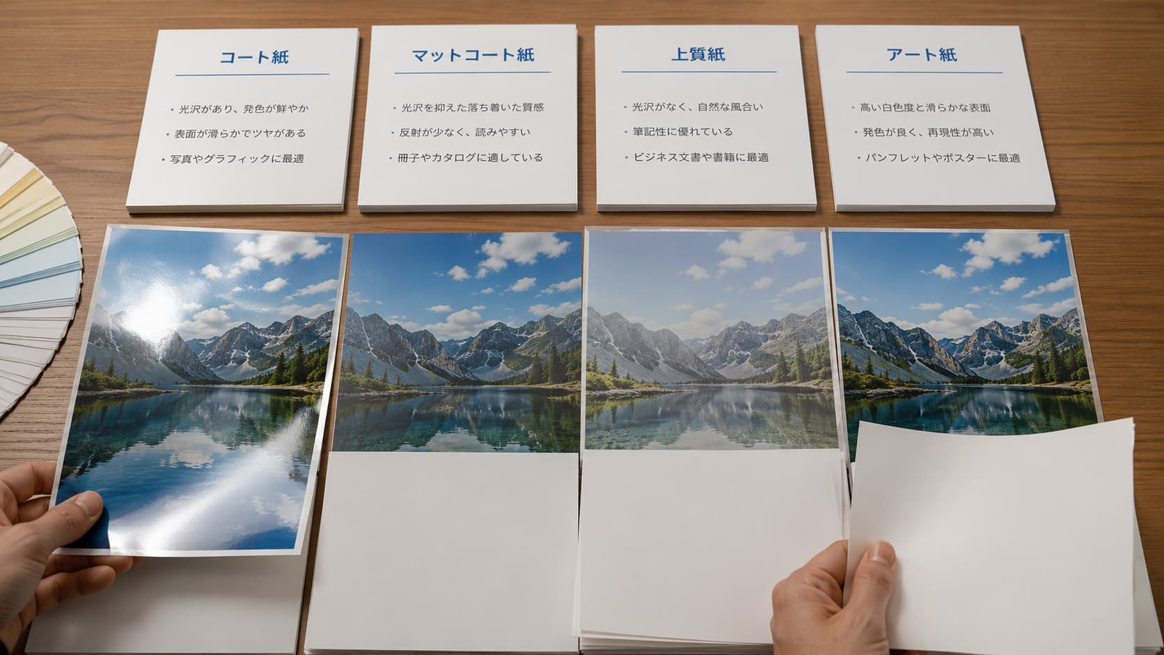 コート紙に似た用紙との比較