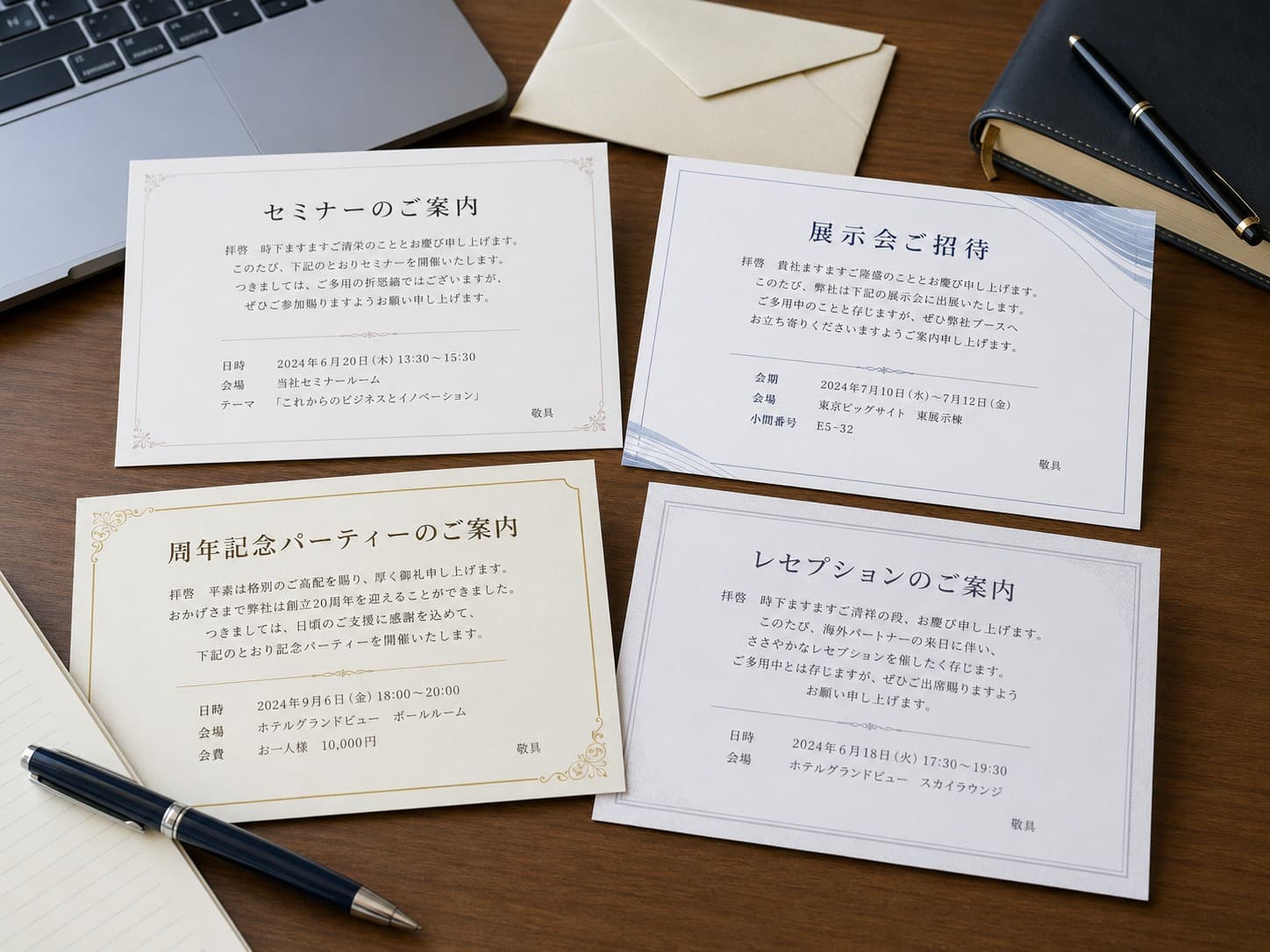 挨拶状の一般的な形状