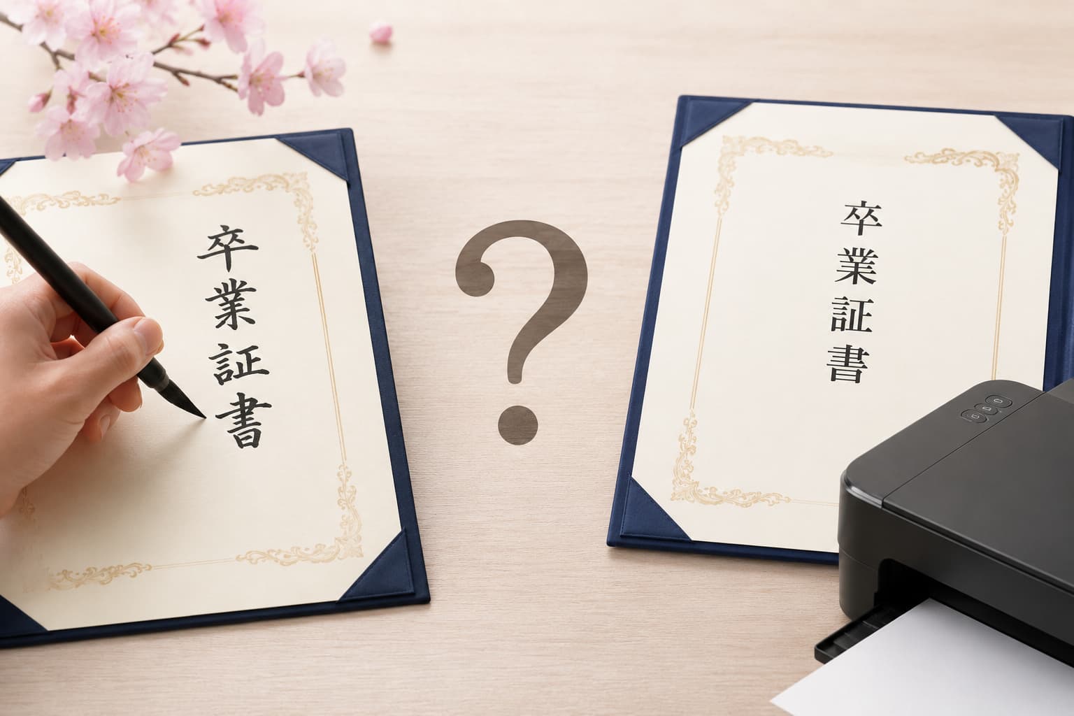 卒業証書は手書きと印刷のどちらがよいか