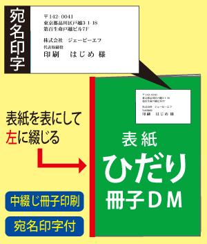 ひだり綴じ冊子DM(宛名印字付)