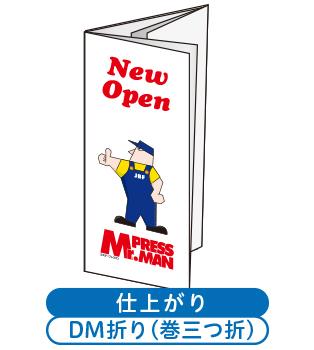 DM折り加工付チラシ（2つ折り+巻3つ折り）