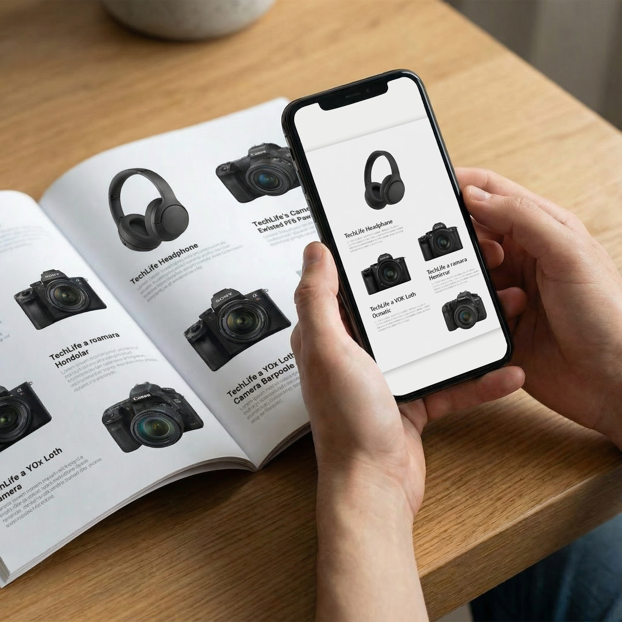 冊子と電子製品カタログ